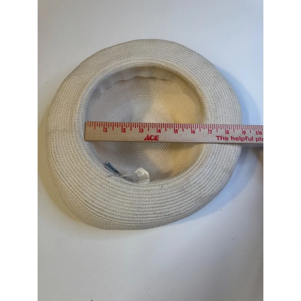 Betmar New York Cream Woven Paper Straw Sun Hat Wide Brim Summer Beach Style 160